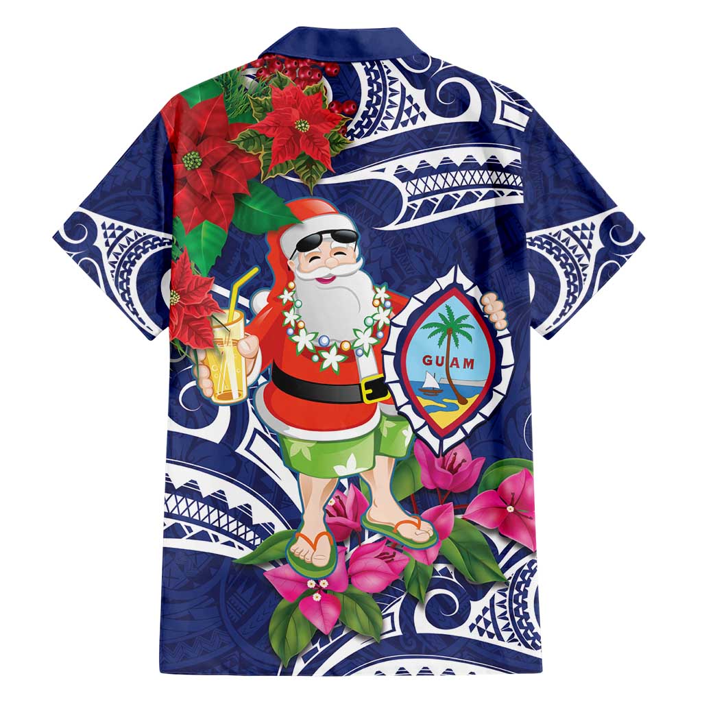 Guam Christmas Hawaiian Shirt Poinsettia With Bougainvillea - Felis Pasgua!
