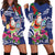 Guam Christmas Hoodie Dress Poinsettia With Bougainvillea - Felis Pasgua!