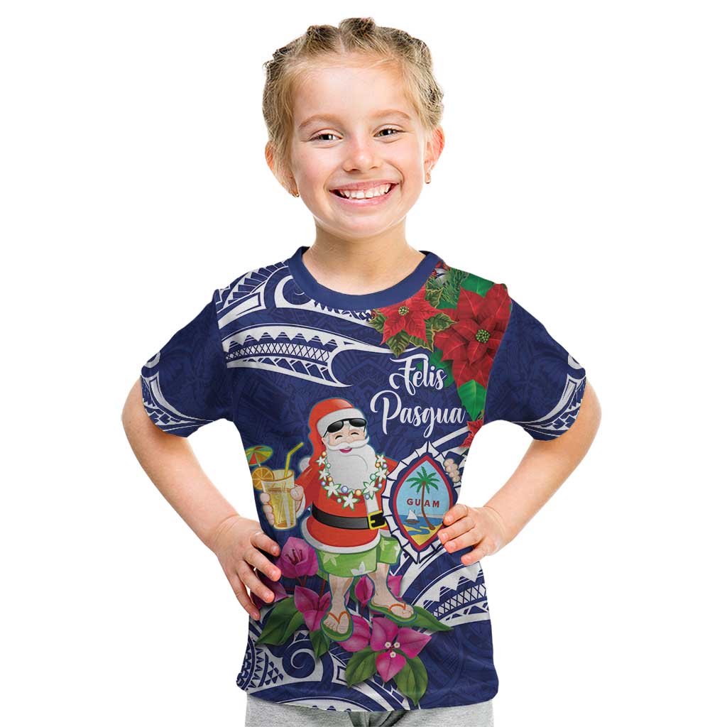 Guam Christmas Kid T Shirt Poinsettia With Bougainvillea - Felis Pasgua!