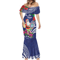 Guam Christmas Mermaid Dress Poinsettia With Bougainvillea - Felis Pasgua! LT14 - Polynesian Pride