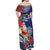 Guam Christmas Off Shoulder Maxi Dress Poinsettia With Bougainvillea - Felis Pasgua!