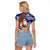 Guam Christmas Raglan Cropped T Shirt Poinsettia With Bougainvillea - Felis Pasgua!