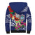 Guam Christmas Sherpa Hoodie Poinsettia With Bougainvillea - Felis Pasgua!