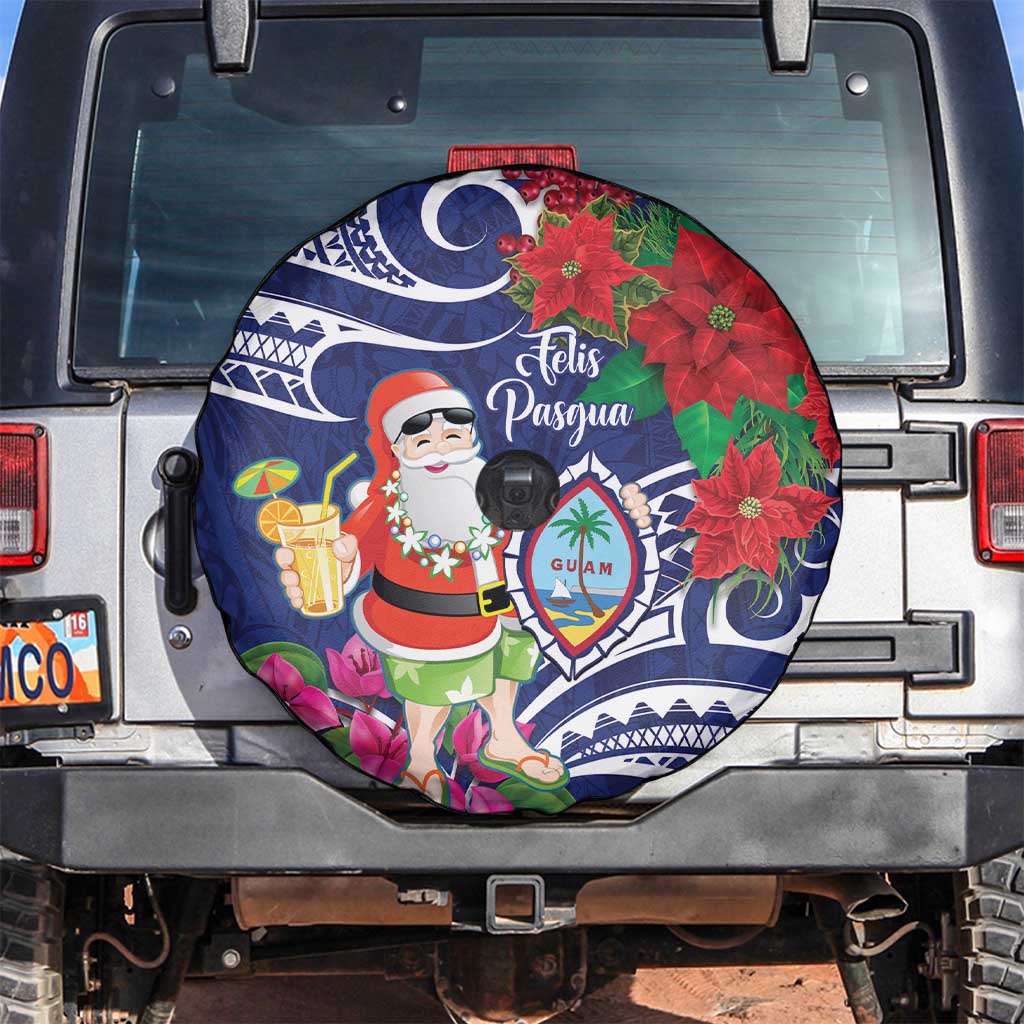 Guam Christmas Spare Tire Cover Poinsettia With Bougainvillea - Felis Pasgua!