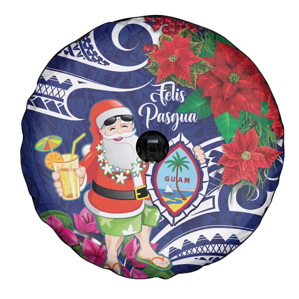 Guam Christmas Spare Tire Cover Poinsettia With Bougainvillea - Felis Pasgua!