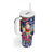 Guam Christmas Tumbler With Handle Poinsettia With Bougainvillea - Felis Pasgua!