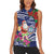 Guam Christmas Women Sleeveless Polo Shirt Poinsettia With Bougainvillea - Felis Pasgua!