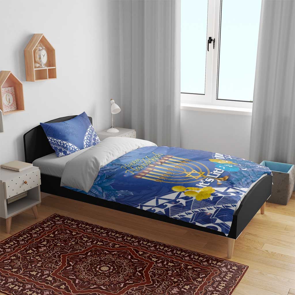 Hanukkah Jewish Festival Bedding Set It's Lit - Polynesian Pattern