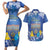 Personalised Hanukkah Jewish Festival Couples Matching Short Sleeve Bodycon Dress and Hawaiian Shirt It's Lit - Polynesian Pattern