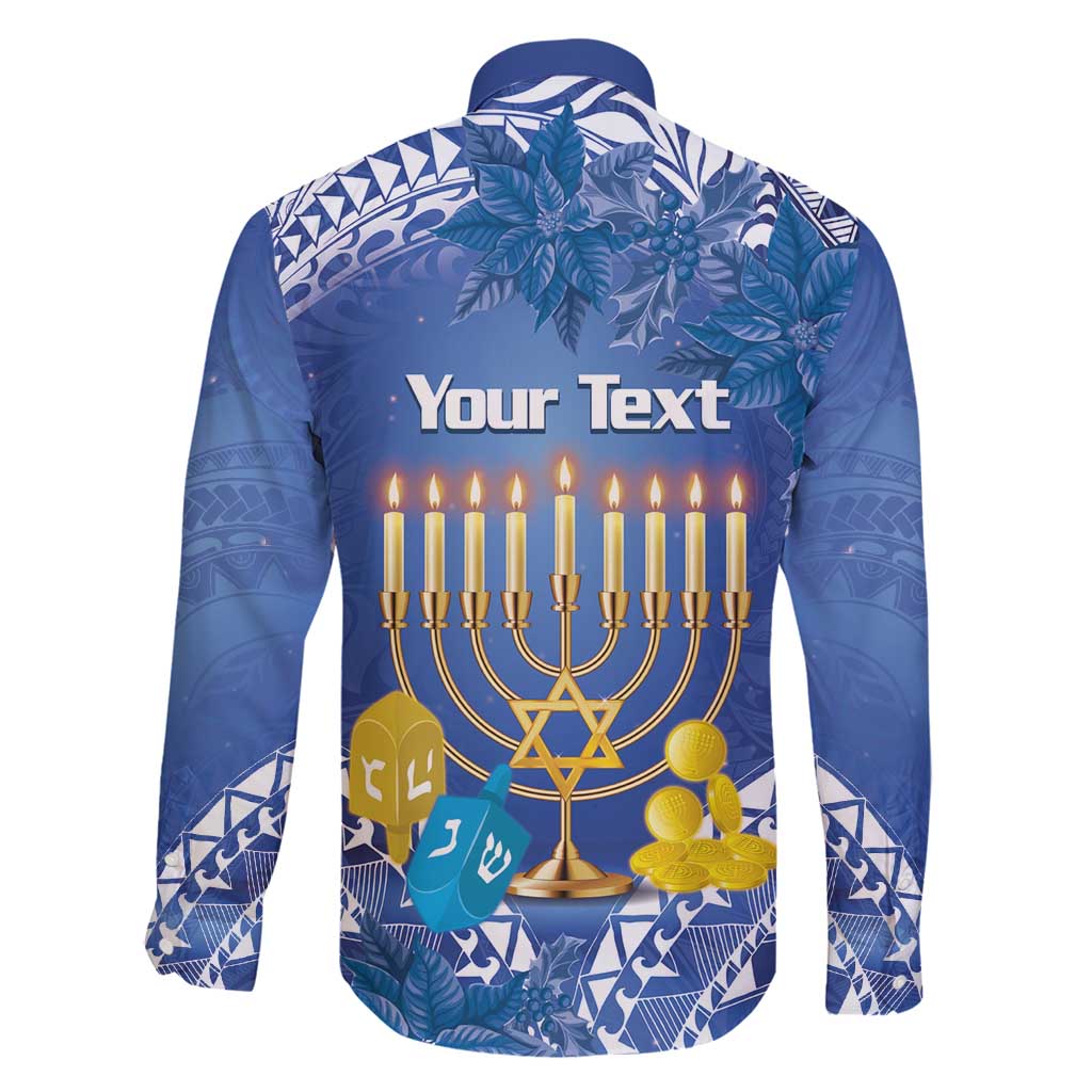 Personalised Hanukkah Jewish Festival Family Matching Mermaid Dress and Hawaiian Shirt It's Lit - Polynesian Pattern