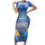 Personalised Hanukkah Jewish Festival Family Matching Short Sleeve Bodycon Dress and Hawaiian Shirt It's Lit - Polynesian Pattern