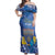 Personalised Hanukkah Jewish Festival Off Shoulder Maxi Dress It's Lit - Polynesian Pattern