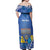 Personalised Hanukkah Jewish Festival Off Shoulder Maxi Dress It's Lit - Polynesian Pattern