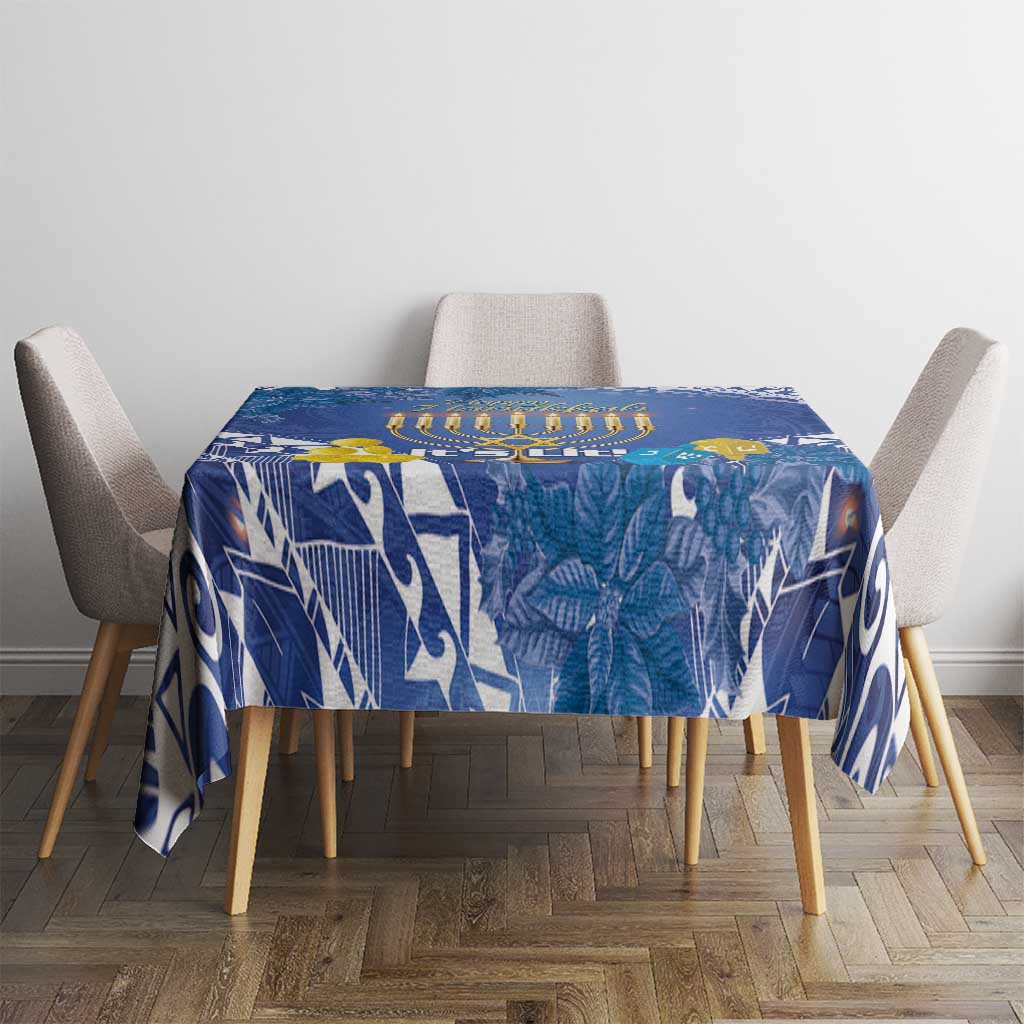 Hanukkah Jewish Festival Tablecloth It's Lit - Polynesian Pattern