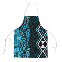 Turquoise Aotearoa Apron Taniko Motifs With Paua Shell Kowhaiwhai - Polynesian Pride
