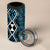 Turquoise Aotearoa 4 in 1 Can Cooler Tumbler Taniko Motifs With Paua Shell Kowhaiwhai