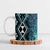 Turquoise Aotearoa Ceramic Mug Taniko Motifs With Paua Shell Kowhaiwhai - Polynesian Pride