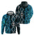 Turquoise Aotearoa Hoodie Taniko Motifs With Paua Shell Kowhaiwhai