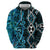 Turquoise Aotearoa Hoodie Taniko Motifs With Paua Shell Kowhaiwhai