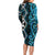 Turquoise Aotearoa Long Sleeve Bodycon Dress Taniko Motifs With Paua Shell Kowhaiwhai