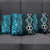 Turquoise Aotearoa Pillow Cover Taniko Motifs With Paua Shell Kowhaiwhai - Polynesian Pride