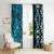 Turquoise Aotearoa Window Curtain Taniko Motifs With Paua Shell Kowhaiwhai