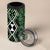 Green Aotearoa 4 in 1 Can Cooler Tumbler Taniko Motifs With Paua Shell Kowhaiwhai