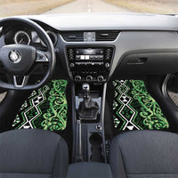 Green Aotearoa Car Mats Taniko Motifs With Paua Shell Kowhaiwhai