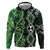 Green Aotearoa Hoodie Taniko Motifs With Paua Shell Kowhaiwhai