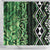 Green Aotearoa Shower Curtain Taniko Motifs With Paua Shell Kowhaiwhai