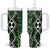 Green Aotearoa Tumbler With Handle Taniko Motifs With Paua Shell Kowhaiwhai