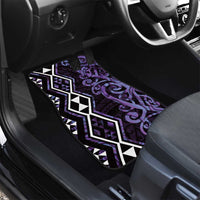 Purple Aotearoa Car Mats Taniko Motifs With Paua Shell Kowhaiwhai