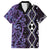 Purple Aotearoa Family Matching Long Sleeve Bodycon Dress and Hawaiian Shirt Taniko Motifs With Paua Shell Kowhaiwhai