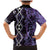 Purple Aotearoa Family Matching Mermaid Dress and Hawaiian Shirt Taniko Motifs With Paua Shell Kowhaiwhai