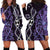 Purple Aotearoa Hoodie Dress Taniko Motifs With Paua Shell Kowhaiwhai