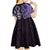 Purple Aotearoa Kid Short Sleeve Dress Taniko Motifs With Paua Shell Kowhaiwhai