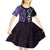 Purple Aotearoa Kid Short Sleeve Dress Taniko Motifs With Paua Shell Kowhaiwhai