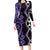 Purple Aotearoa Long Sleeve Bodycon Dress Taniko Motifs With Paua Shell Kowhaiwhai