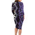 Purple Aotearoa Long Sleeve Bodycon Dress Taniko Motifs With Paua Shell Kowhaiwhai