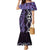 Purple Aotearoa Mermaid Dress Taniko Motifs With Paua Shell Kowhaiwhai