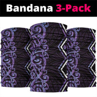 Purple Aotearoa Neck Gaiter Taniko Motifs With Paua Shell Kowhaiwhai LT14 package One Size: 25*50cm Purple - Polynesian Pride
