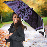 Purple Aotearoa Umbrella Taniko Motifs With Paua Shell Kowhaiwhai - Polynesian Pride
