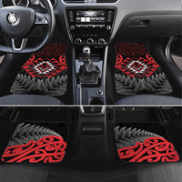 Aotearoa Kiwi Taniko Car Mats Silver Fern With Maori Koru Pattern