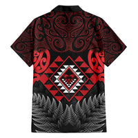 Aotearoa Kiwi Taniko Hawaiian Shirt Silver Fern With Maori Koru Pattern