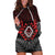 Aotearoa Kiwi Taniko Hoodie Dress Silver Fern With Maori Koru Pattern