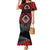 Aotearoa Kiwi Taniko Mermaid Dress Silver Fern With Maori Koru Pattern