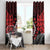 Aotearoa Kiwi Taniko Window Curtain Silver Fern With Maori Koru Pattern