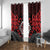 Aotearoa Kiwi Taniko Window Curtain Silver Fern With Maori Koru Pattern