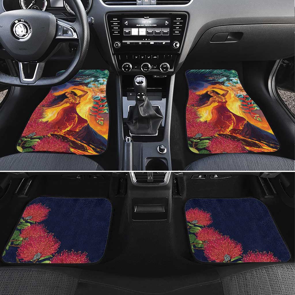 Hawaii Kilauea Big Islands Car Mats Pele Goddess With Tropical Flowers