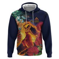 Hawaii Kilauea Big Islands Hoodie Pele Goddess With Tropical Flowers